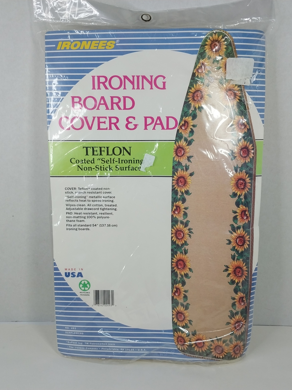 Vintage Ironees Ironing Board Cover and Pad Sunflowers Teflon Size Standard 54"